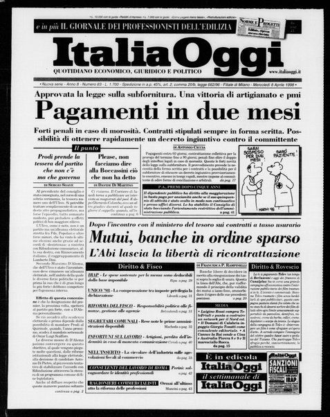 Italia oggi : quotidiano di economia finanza e politica